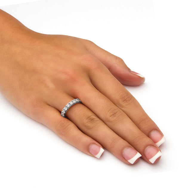 Palm 2 TCW Round CZ Eternity Band Silver US 11 4