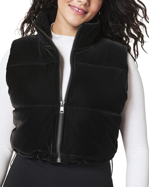 SPANX Two-In-One Velour Fleece Vest Black XL 2