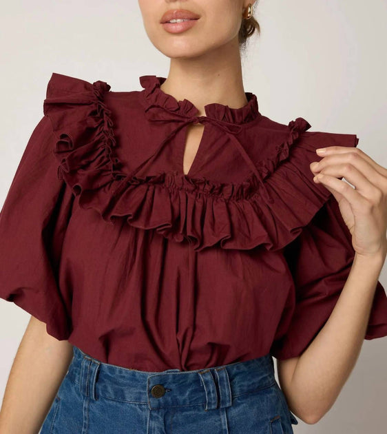 Cleobella Janet Blouse Red Size XS 3