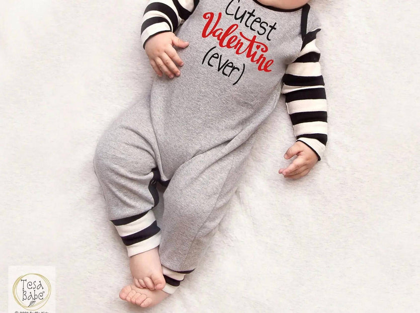 Tesa Babe Cutest Valentine Ever Romper Gris 6-12 Mois 2