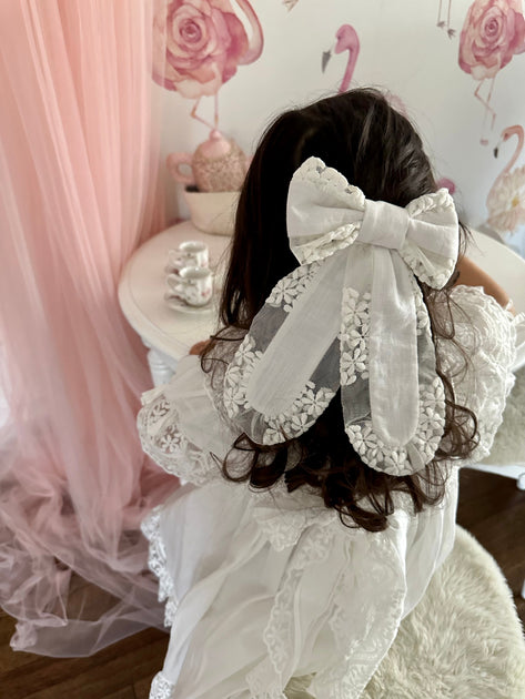 Petite Maison Kids Katherine Hair Bow Silver One Size 4