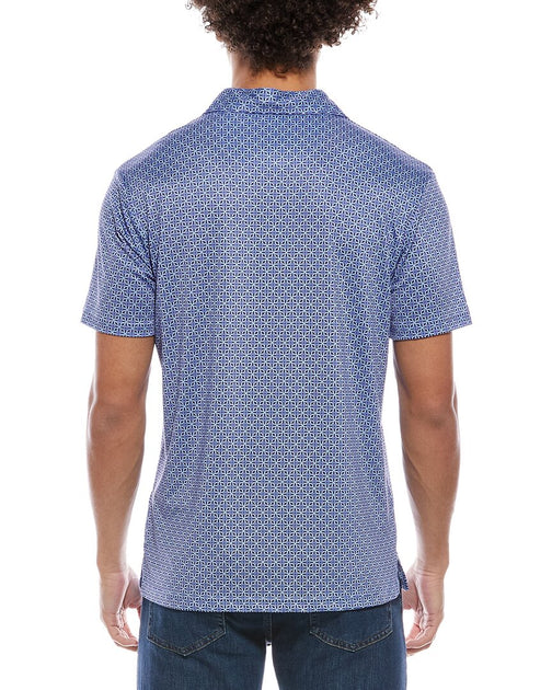 TailorByrd Geo Floral Performance Polo Shirt Blue Large 3