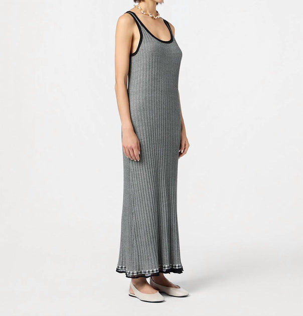 Guest In Residence Fine Stripe Maxi Dress Grey Medium 4
