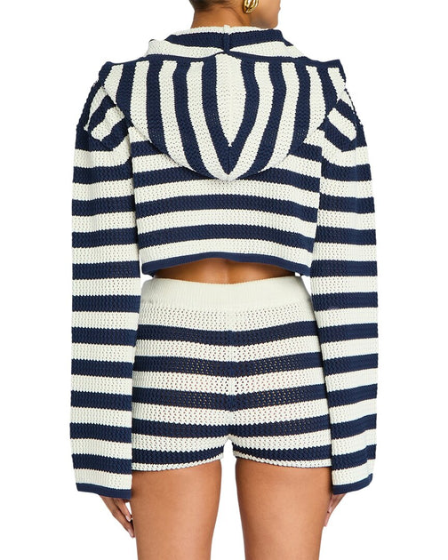 SER.O.YA Flyn Hoodie Navy/Eggshell Stripe XXS 3