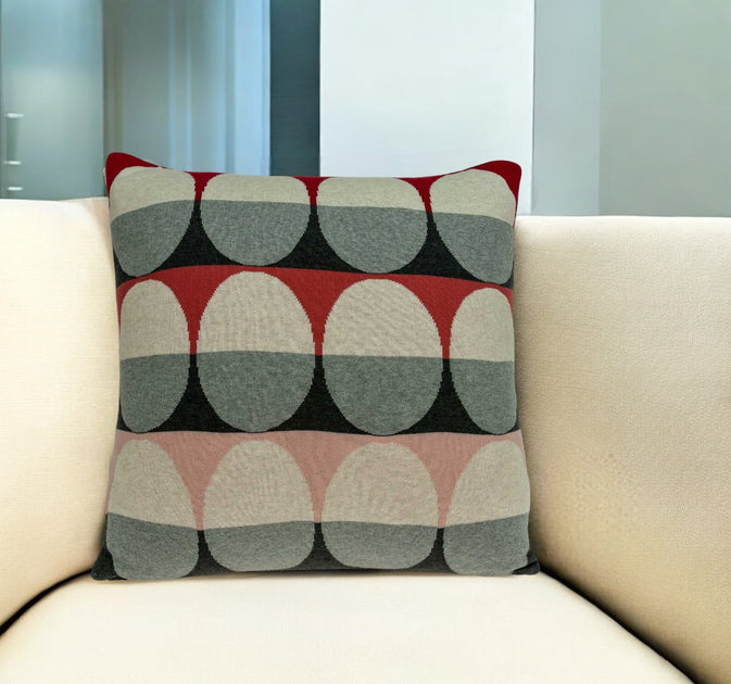 Hivvago Transitional Pillow Cover Gray/Red 20x7x20 in 2