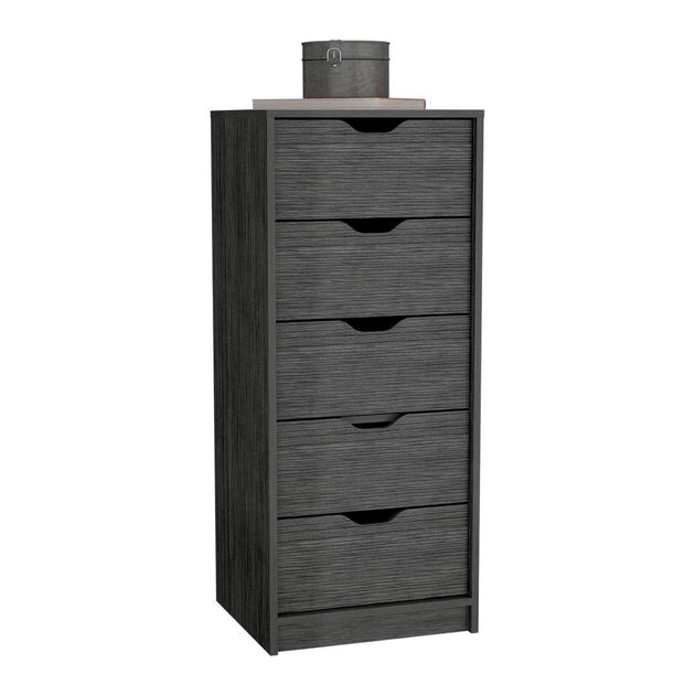 Houma 5 Schubladen Schmaler Kommode Smokey Oak 4
