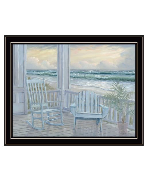 Hivvago Coastal Porch Schwarz gerahmter Kunstdruck Wandkunst 8