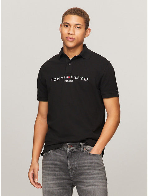 Tommy Hilfiger Embroidered Graphic Polo Black Medium 2