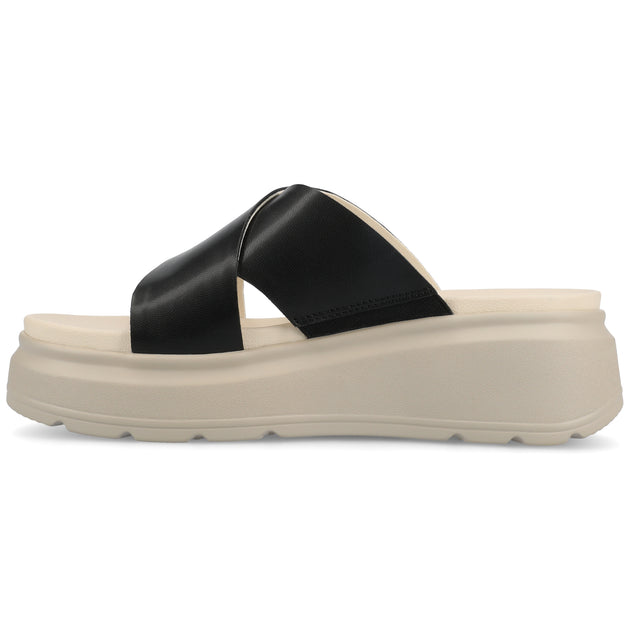 Journee Collection Cathie Wedge Sandal Black US 9 3