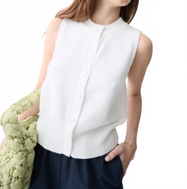 DELUC Almada Knit Vest White Medium 4