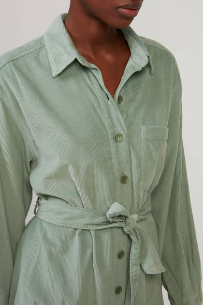 Hartford Revol Soft Corduroy Mini Dress Green Large 3