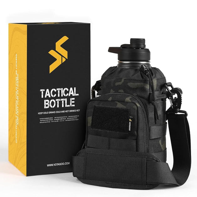 VOTAGOO 64Oz Tactical Water Bottle Brown One Size 3