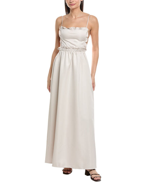 weworewhat ruffle corset maxi dress Bib british fashion brand Lavender Pearls Purple Flower and every RSVP in Color:M-Lilac