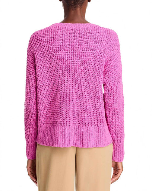 Eileen Fisher Crewneck Knit Pullover Cotton Sweater Pink Small 4