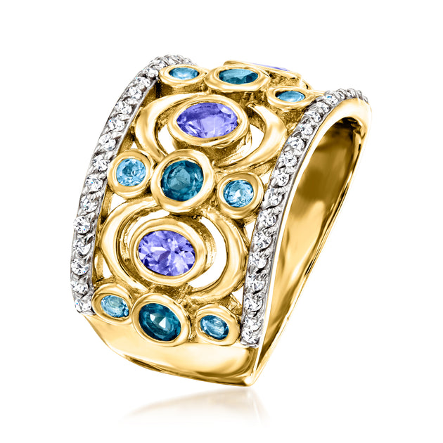Ross-Simons Multi-Gemstone Ring Blue US 6 6