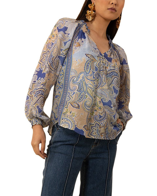 Hale Bob Mallory Blouse Blue Small 2
