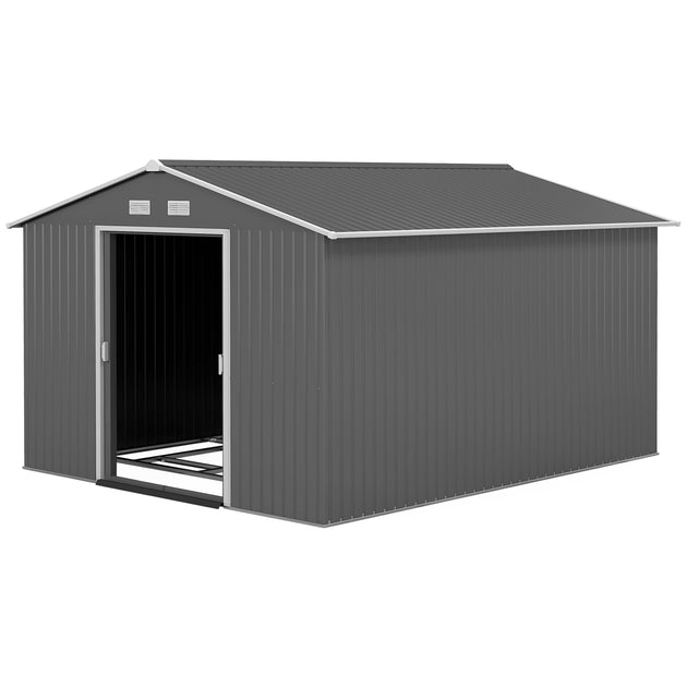 Hivvago Backyard Storage Shed Dark Gray 11' x 9' 3