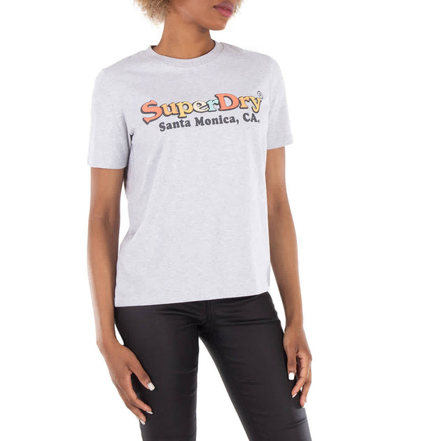 Superdry Rainbow Logo T-Shirt Grey Marl US 6 3
