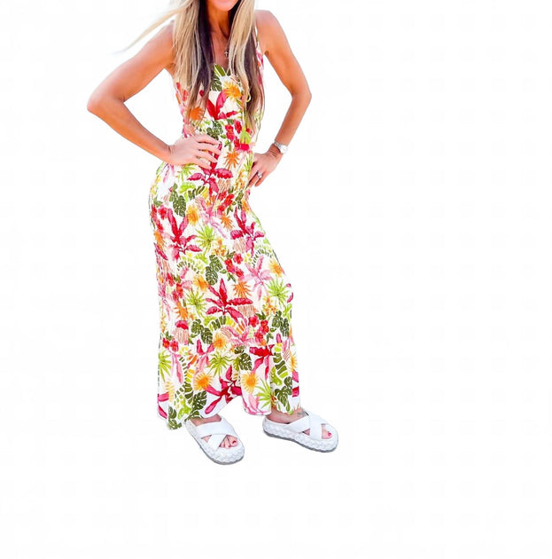 FATE Palm Paradise Midi Dress Multi Medium 4