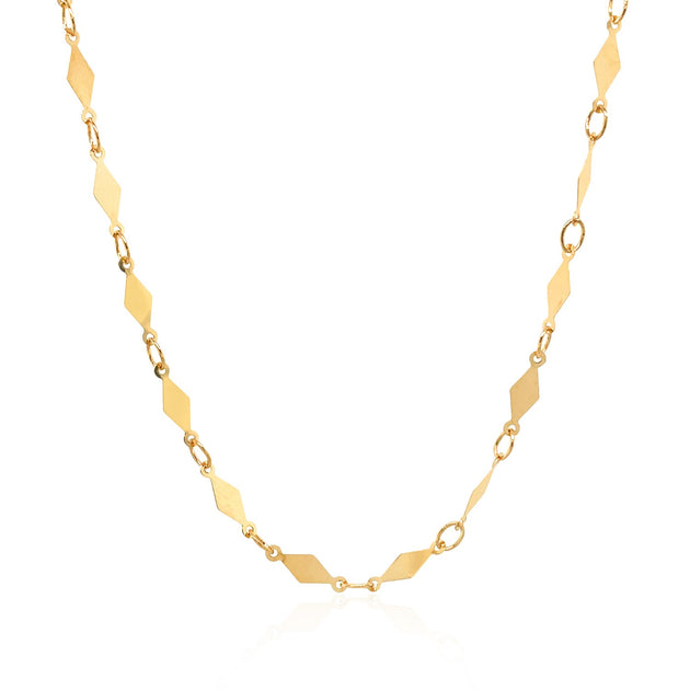 FASHNZFAB Diamond Motif Chain Yellow Gold 3.00 mm 2