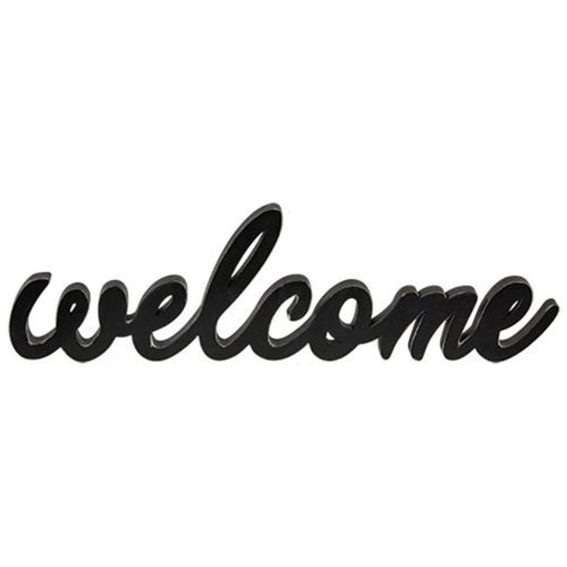 Hivvago Pancarte Welcome à Accrocher en Noir 3