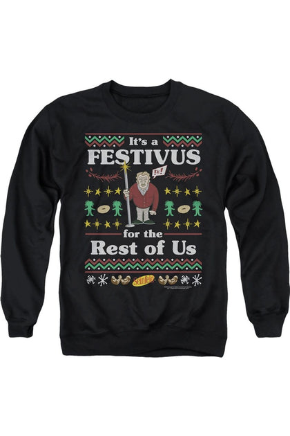 Gildan Seinfeld Festivus Crewneck Sweatshirt Black XXX-Large 2