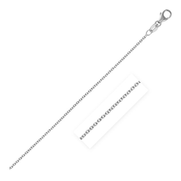 FASHNZFAB Round Cable Link Chain White Gold Silver US 18 3