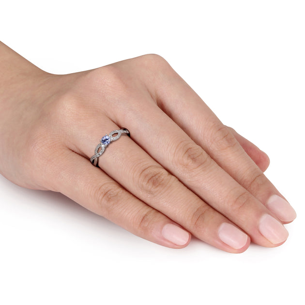 Mimi & Max Tanzanite Diamond Infinity Ring Purple US 9 3