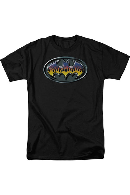 Gildan Batman Hot Rod Shield Kurzarm Herren T-Shirt Schwarz 2