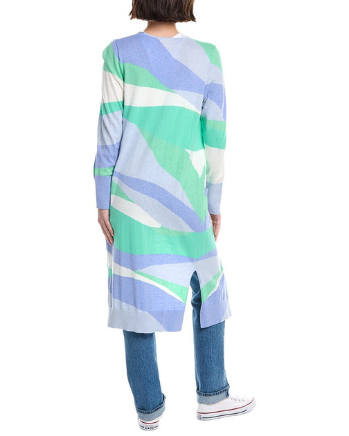 WISPR Abstract Maxi Silk-Blend Cardigan Grün Medium 3