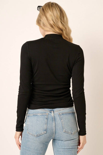 mittoshop Mock Neck Top Black Large 3