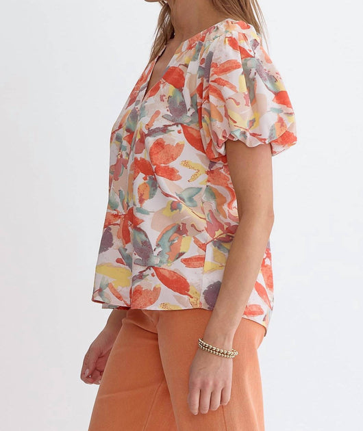 Entro Floral Print Blouse Multi Large 3