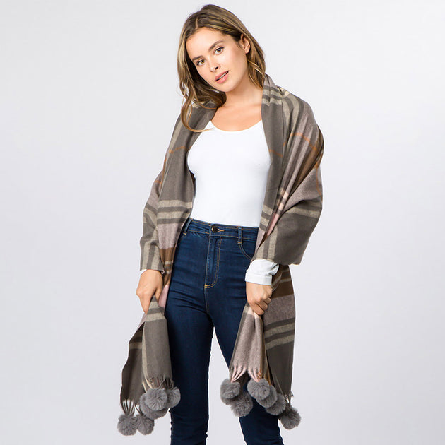 TRUEDAMES Plaid Scarf Blue 2