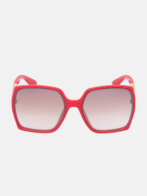 Guess Factory Square Logo Plastic Sunglasses Red Female 6