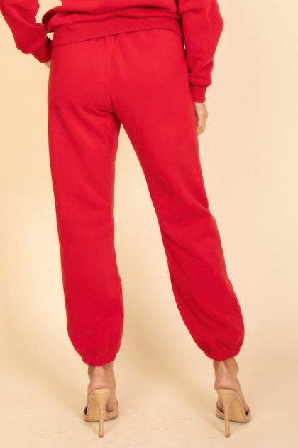 TRUEDAMES Poly Fleece Joggers Red Medium 4