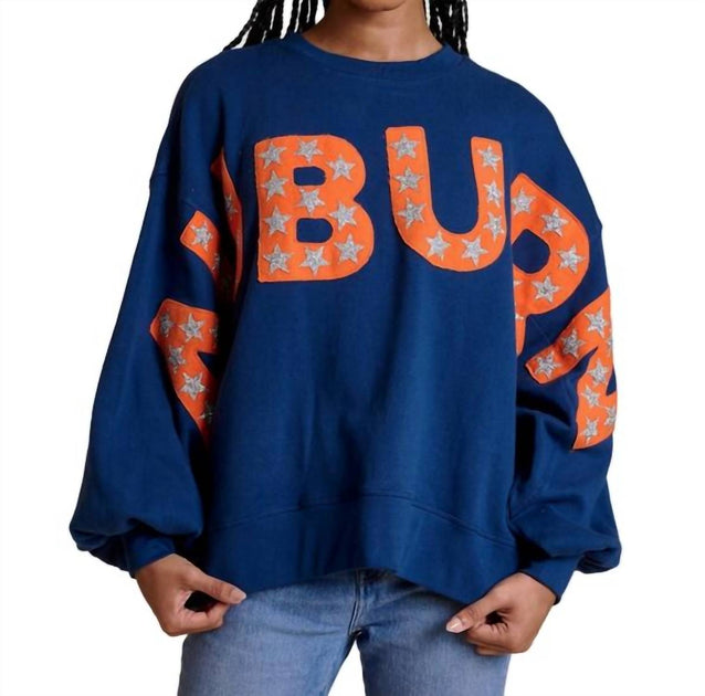 Stewart Simmons Damen Auburn Glam Pullover Sweatshirt Blau Small 2