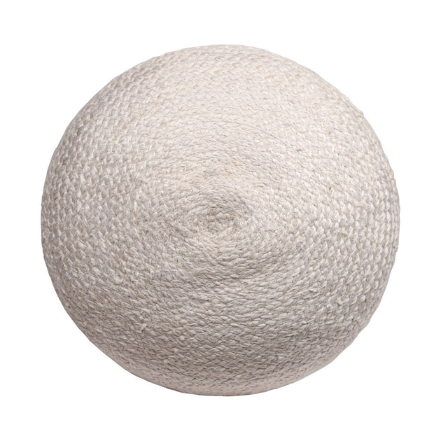 Hivvago 18 Inch Pouf Ottoman Off White Navy Blue 4