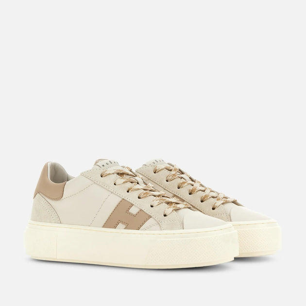 Hogan H705 Allacciato H Sneaker Ivory Taupe US 9 3