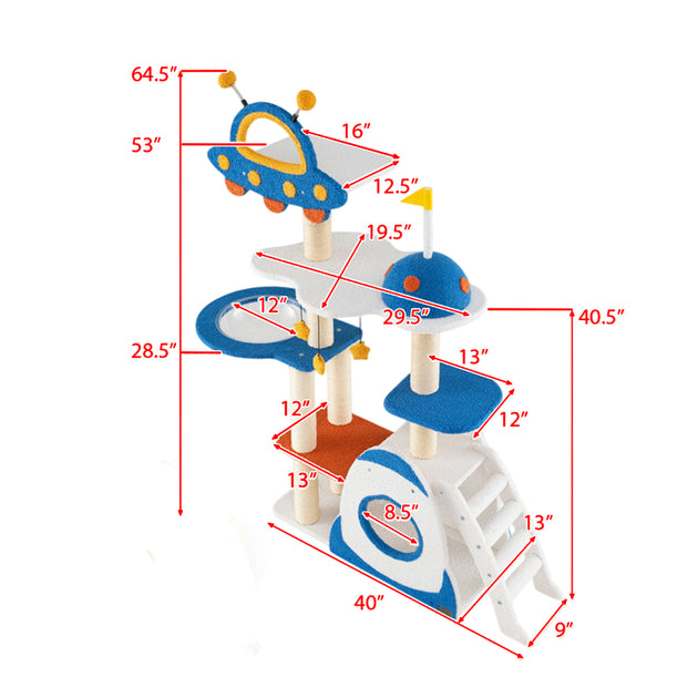 Hivvago Astronaut-Inspired Cat Tree Multi 4