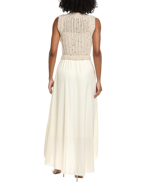 Peserico Alpaca- & Wollmischung Maxikleid Weiß EU 42 3