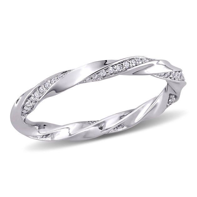 Mimi & Max Twist Eternity Ring White Gold US 9 2