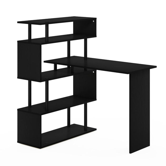 Furinno Moore L-Shape Computer Desk Americano/Black 2