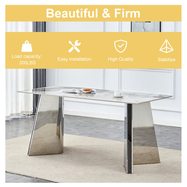 Streamdale Pandora Dining Table Set White 4