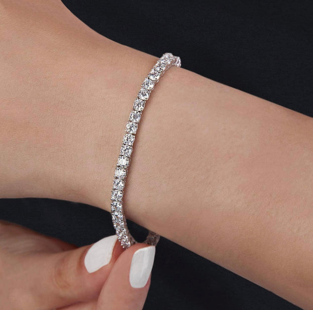Donatello Gian Round Cut Tennis Bracelet Silver 4