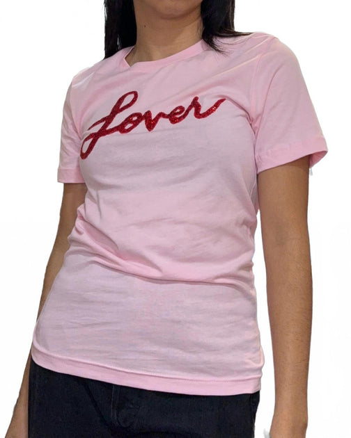 Love & Bambii Sequin Lover Tee Pink Medium 2