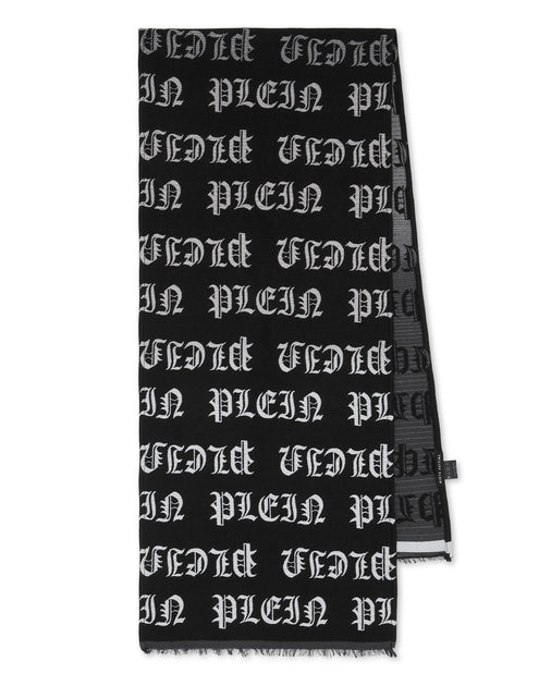 Philipp Plein Long Scarf Gothic Plein Black One Size 3