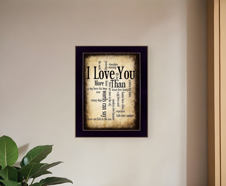 Hivvago I Love You 1 Framed Print Wall Art Black 2