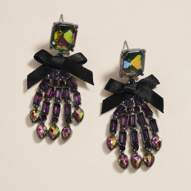 FASHNZFAB Skeleton Hand Dangle Earrings Black 4