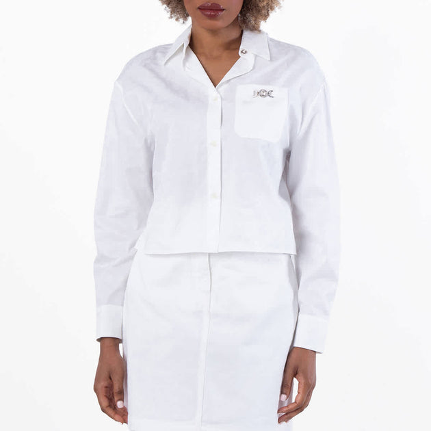 Versace Barocco Cropped Shirt White US 4 2