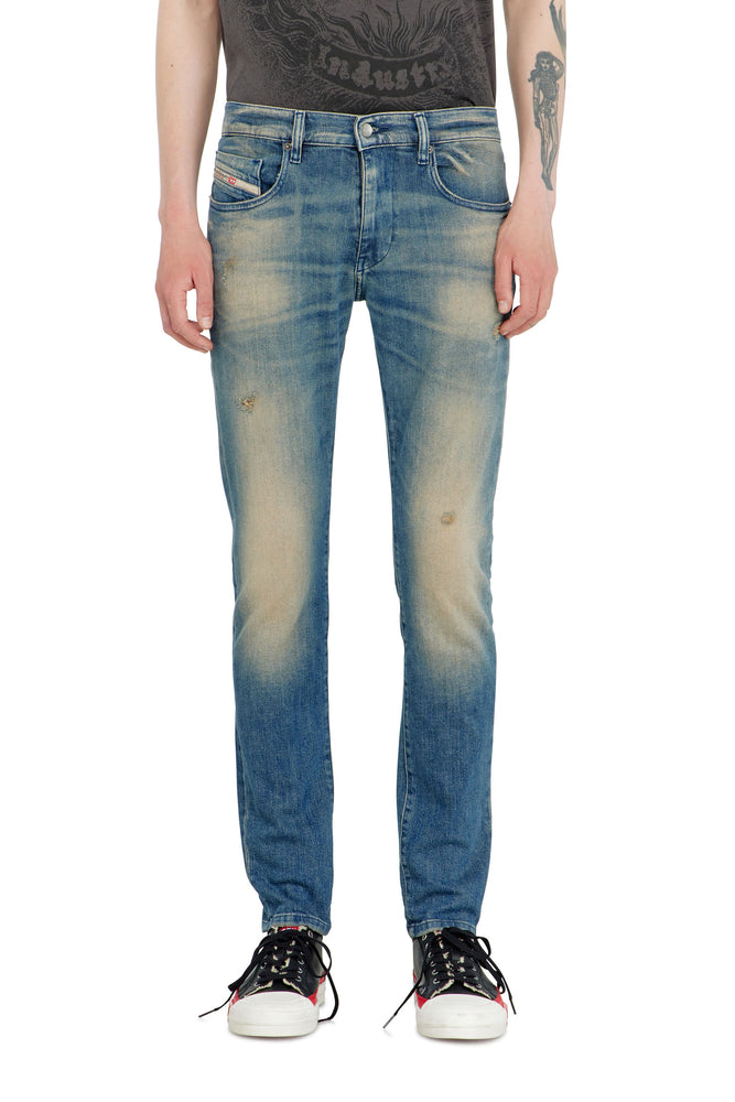 Diesel Slim Jeans Regular Waist 2019 D-strukt, Medium Blue, Zip